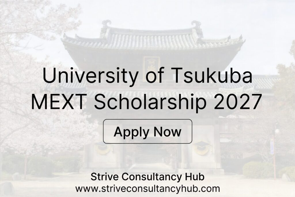 University of Tsukuba MEXT Scholarship 2027